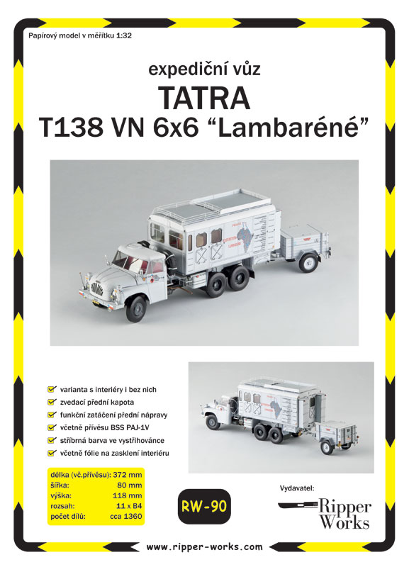 Papierový model - TATRA T138 VN 6x6 "Lambaréné"