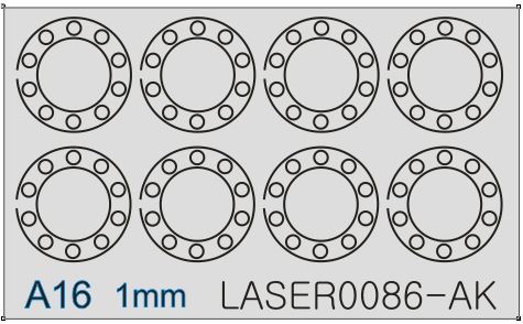 Laserom rezaný doplnok - Puklice na predné kolesá Liaz 1:32 AK-modely