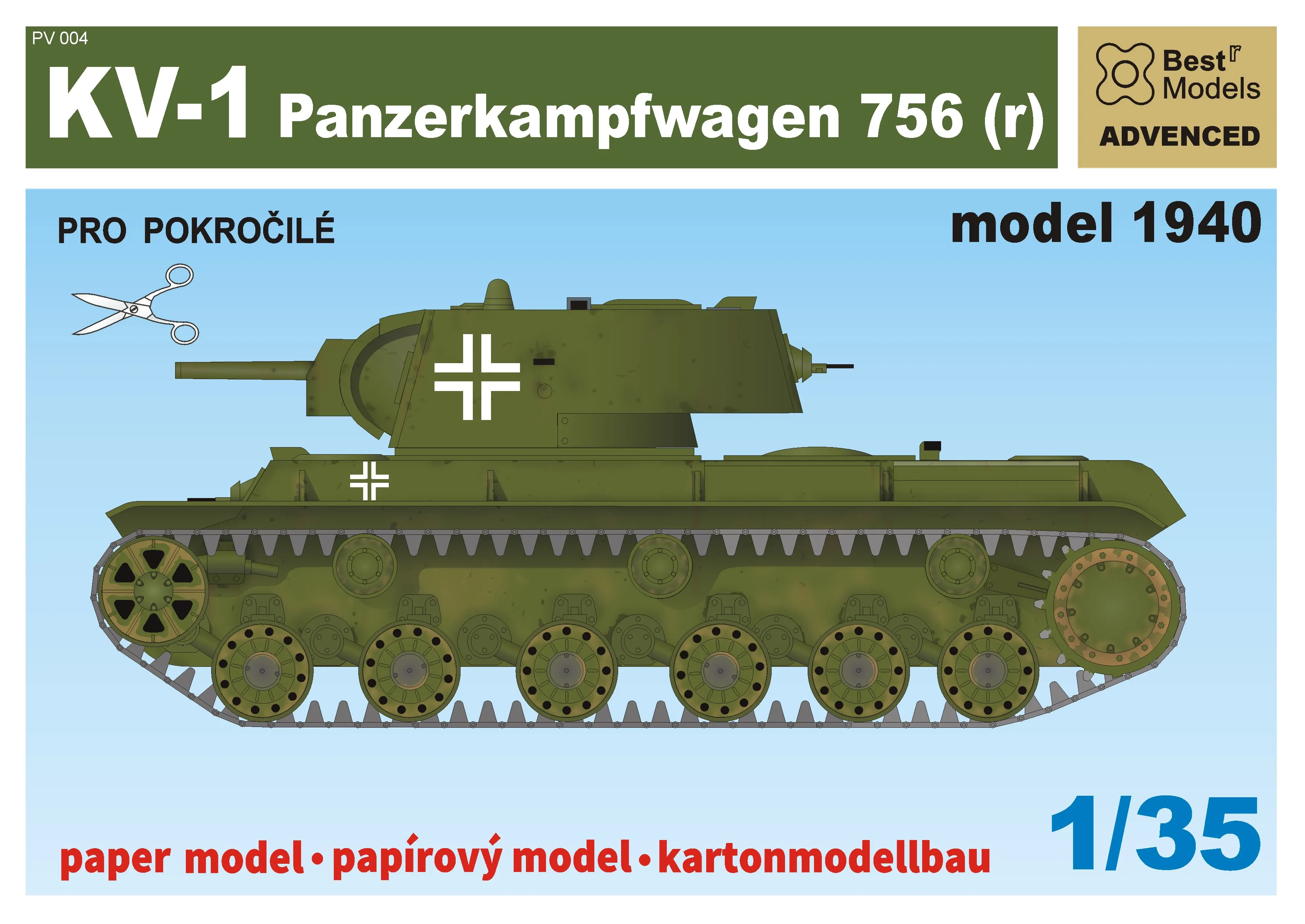 Papierový model - KV-1 Panzerkampfwagen 756 (r)