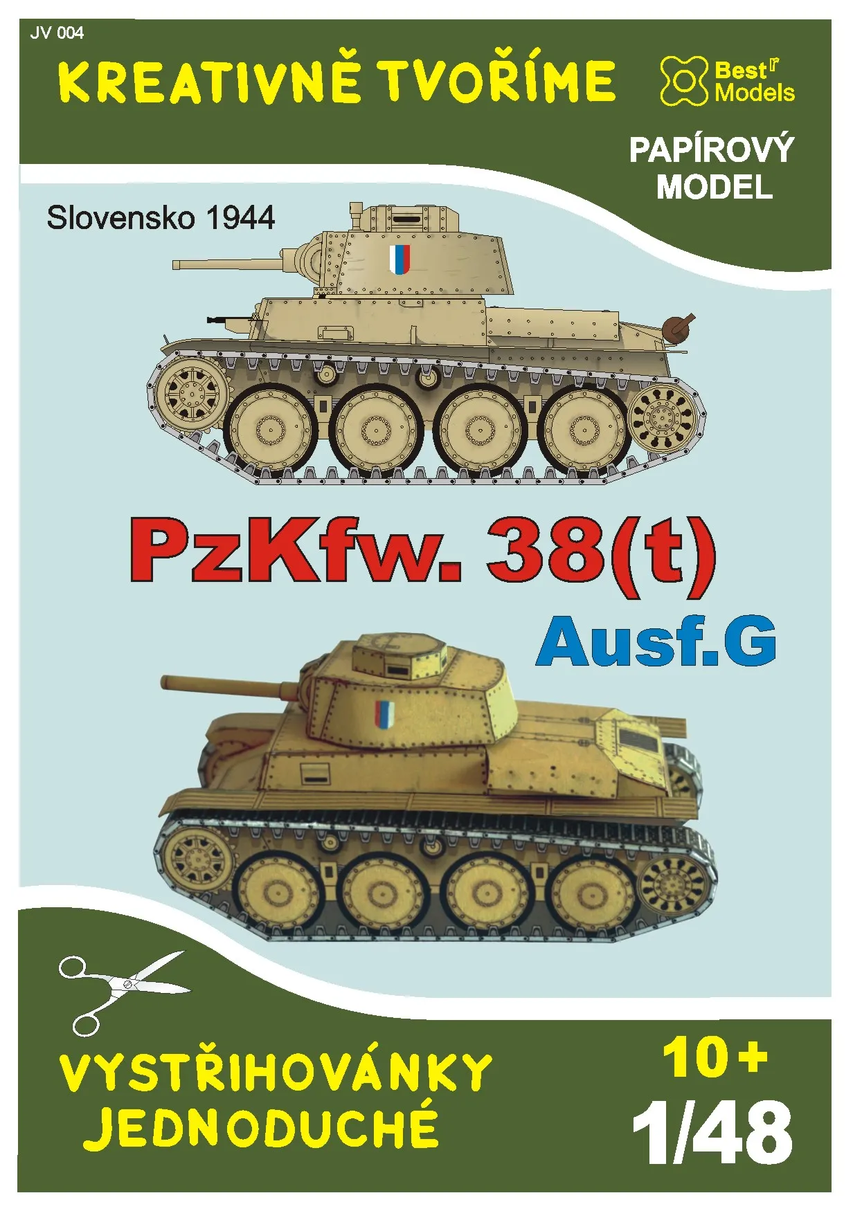 Papierový model - Tank PzKfw. 38(t) Ausf.G